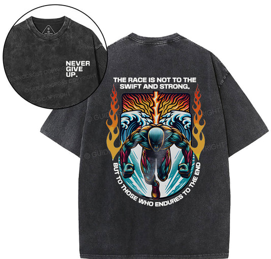 The Race Is Not To The Swift And Strong Christian Washed T-Shirt Sale - GuidingCross