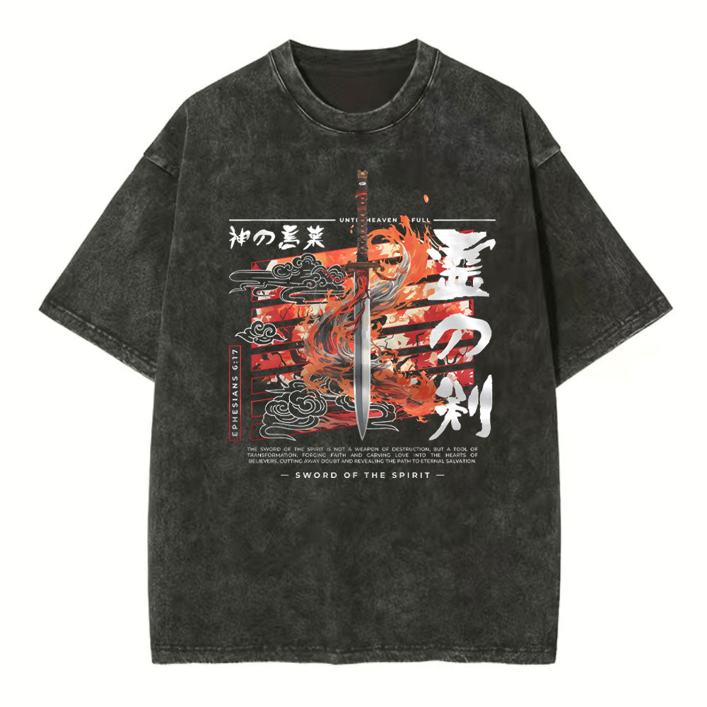 The Sword Of Spirit Christian Washed T-Shirt Sale - GuidingCross