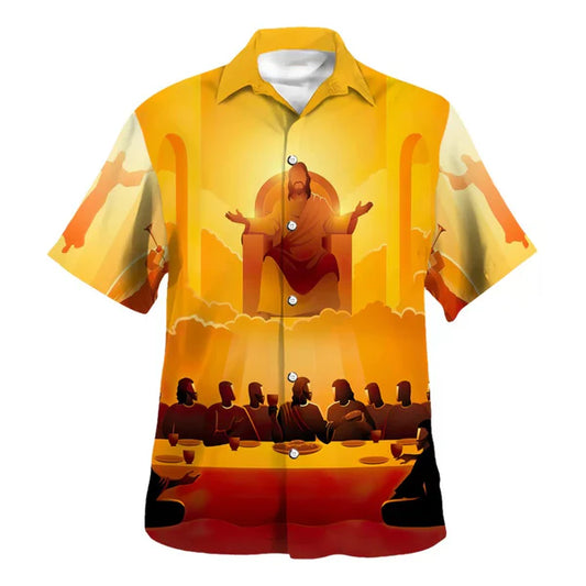 UniJames The Last Supper Hawaiian Shirt - Christian Hawaiian Shirt - Religious Hawaiian Shirts