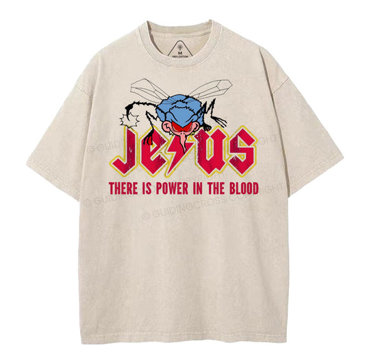 There Is Power In The Blood Christian Washed T-Shirt Sale - GuidingCross