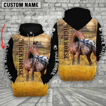 Uni Personalized Name Tiger Horse House On The Farm 3D Hoodie