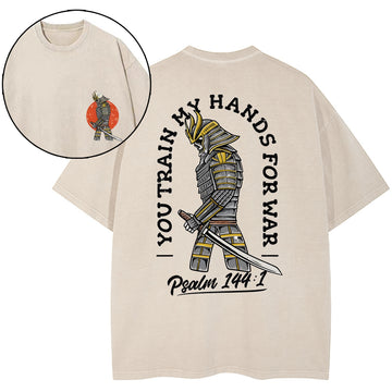 Train My Hand Christian Washed T-Shirt Sale - GuidingCross