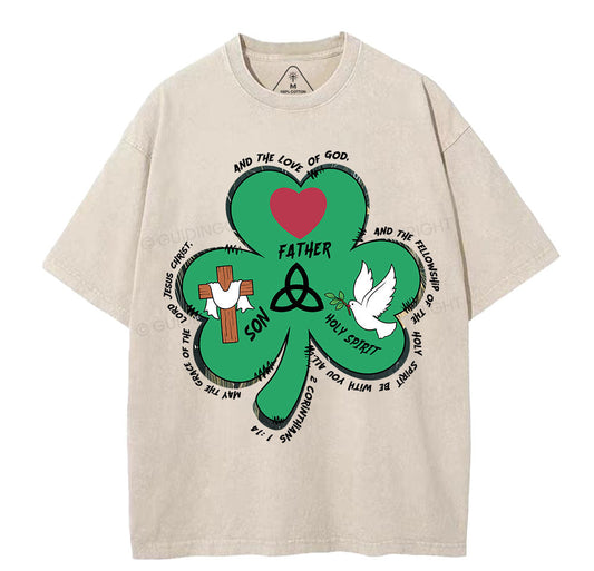 Trinity Clovers St. Patrick's Day Christian Washed TShirt