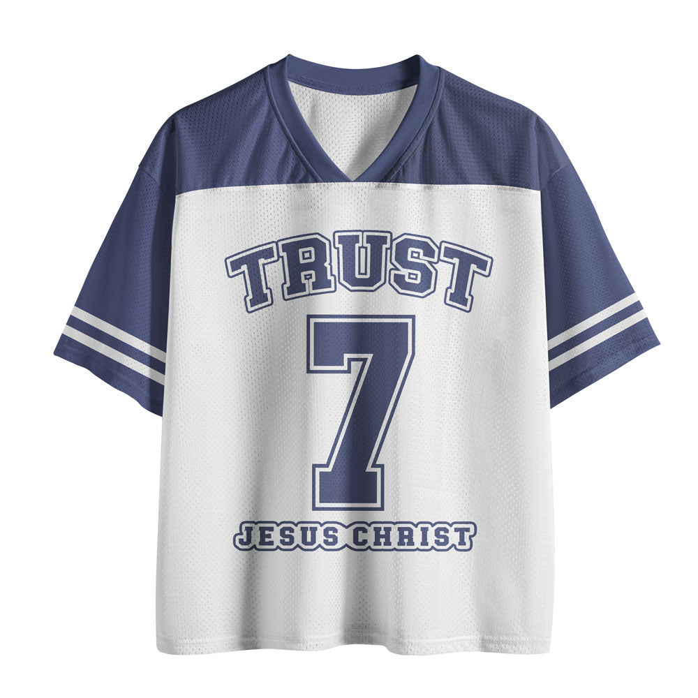 UniJames Trust In Jesus Christian White Mesh Jersey