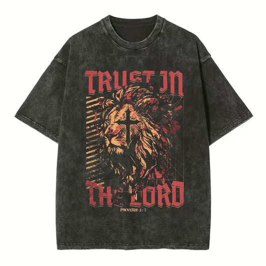 Trust In The Lord Christian Washed T-Shirt Sale - GuidingCross