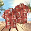 UniJames South Pacific Voyagers - Maroon Short Sleeve Hawaiian Shirt