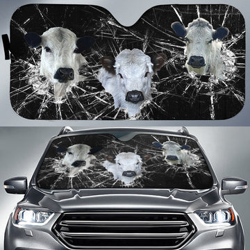 Uni British White No Horn Broken Glasses 3D Sun Shade