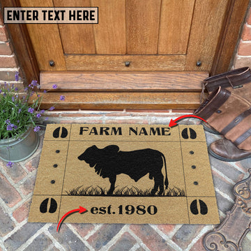 Uni Brahman Hoove Custom Farm Name Custom Year Coir Doormat