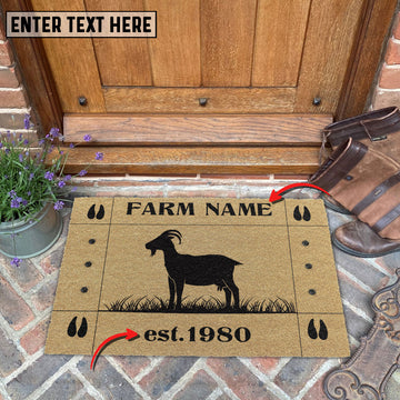 Uni Goat Hoove Custom Farm Name Custom Year Coir Doormat