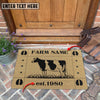 Uni Holstein Hoove Custom Farm Name Custom Year Coir Doormat