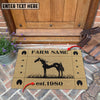 Uni Horse Hoove Custom Farm Name Custom Year Coir Doormat
