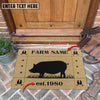 Uni Pig Hoove Custom Farm Name Custom Year Coir Doormat