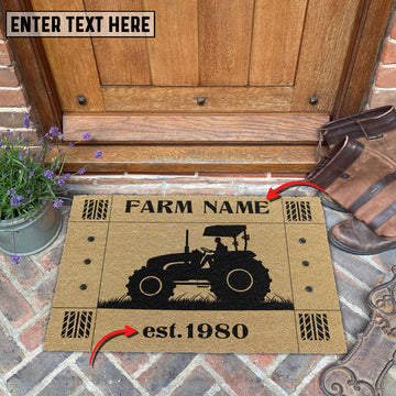 Uni Tractor Hoove Custom Farm Name Custom Year Coir Doormat
