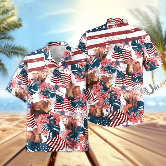 Uni Beefmaster Happy America Hawaiian Shirt