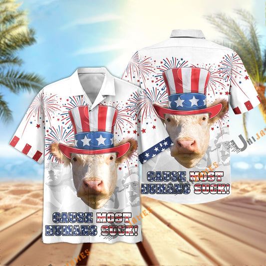 Uni Hereford Happy 4th July Hawaiian Shirt
