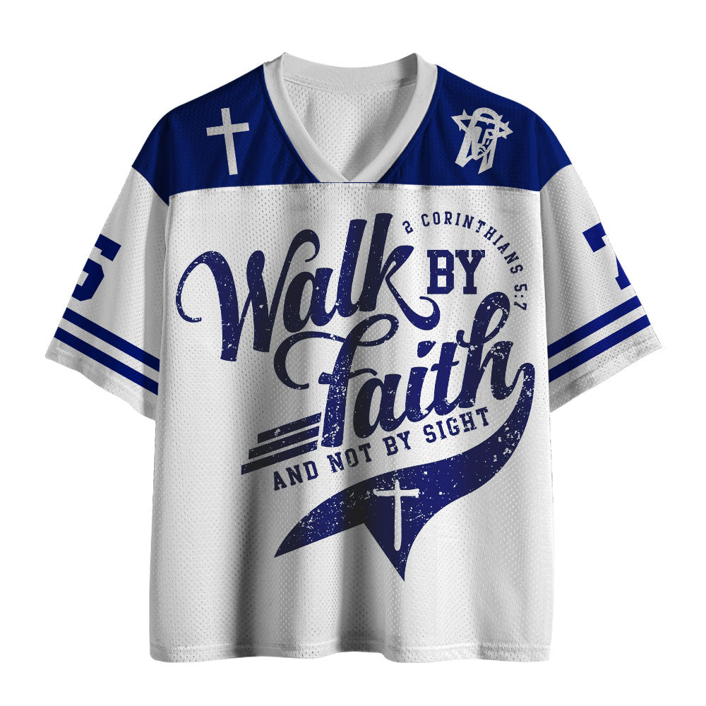 UniJames Walk By Faith Christian White Mesh Jersey