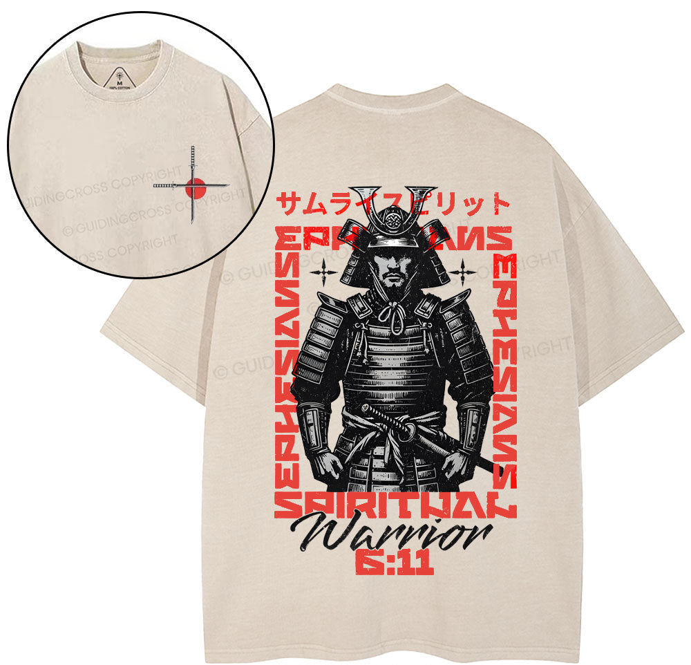 Warrior Christian Washed T-Shirt Sale - GuidingCross