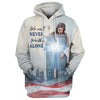 Uni We Will Never Walk Alone Christian Jesus Cross Hoodie