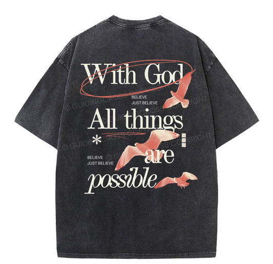 With God Chirstian Washed TShirt