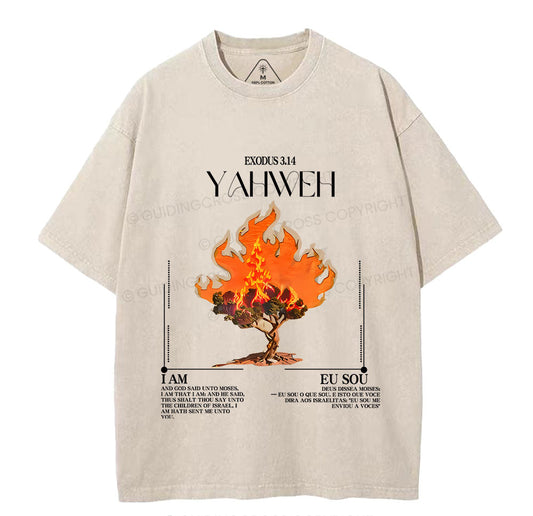 YAHWEH Chirstian Washed T-Shirt Sale - GuidingCross