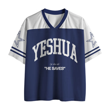 UniJames YESHUA He Saves Christian Navy Mesh Jersey