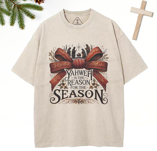 YESHUA Is The Reason For The Season Christian Christmas Washed TShirt