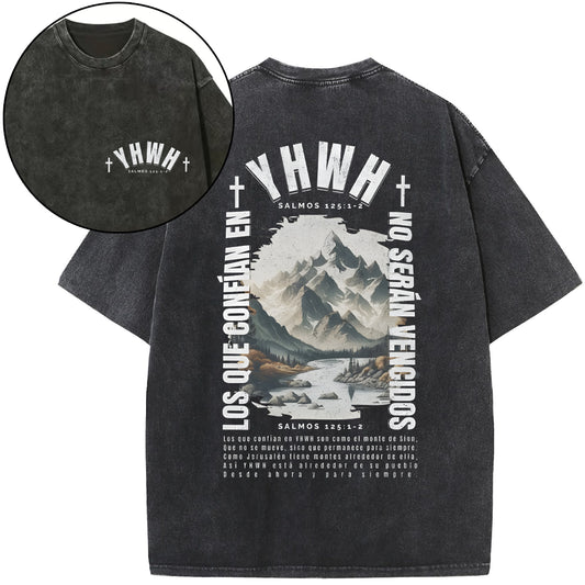 YHWH Christian Washed T-Shirt Sale - GuidingCross