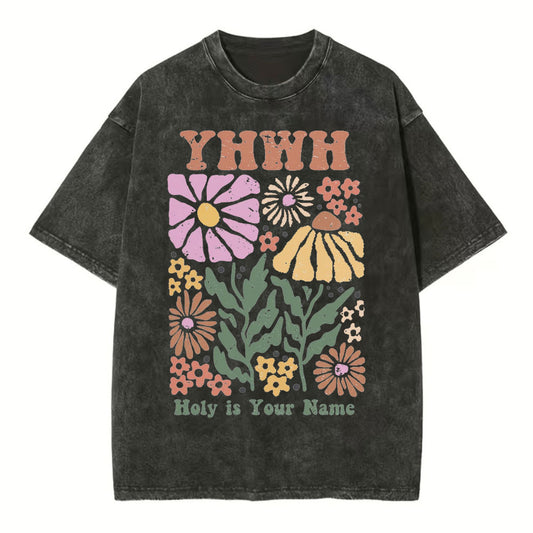 YHWH Holy Is Your Name Christian Washed T-Shirt Sale - GuidingCross
