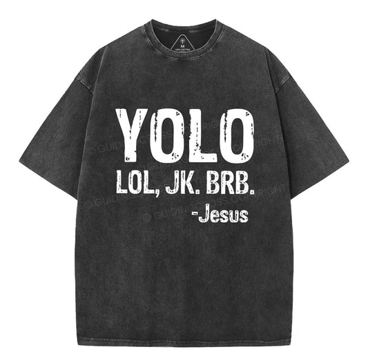 YOLO Christian Washed T-Shirt Sale - GuidingCross