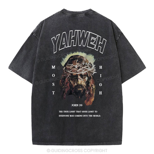 Yahweh Christian Washed T-Shirt Sale - GuidingCross