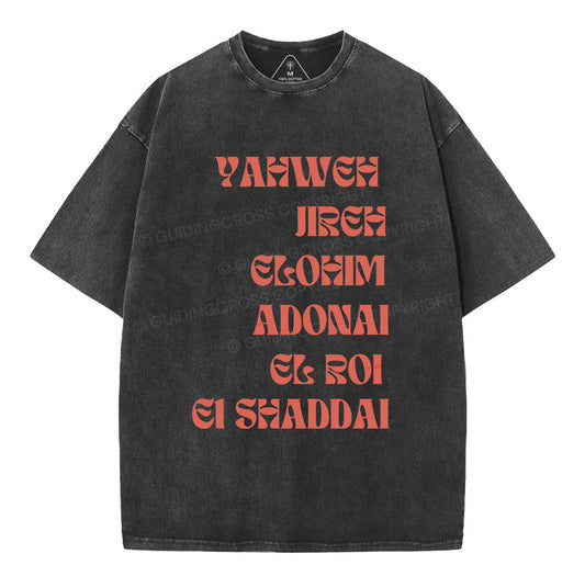 Yahweh Jireh Christian Washed T-Shirt Sale - GuidingCross