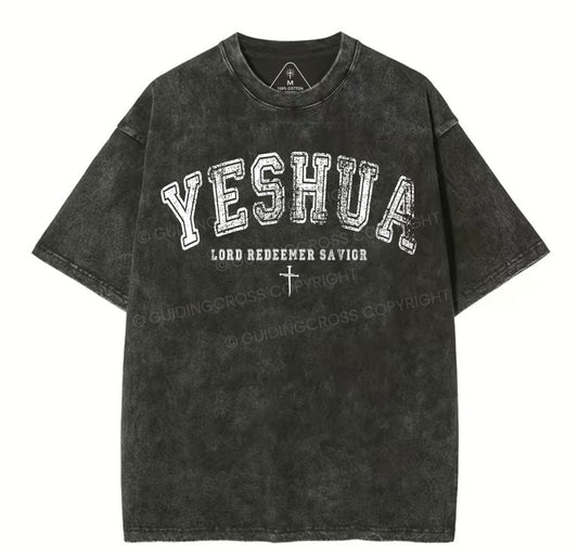 Yeshua Lord Chirstian Washed T-Shirt Sale - GuidingCross