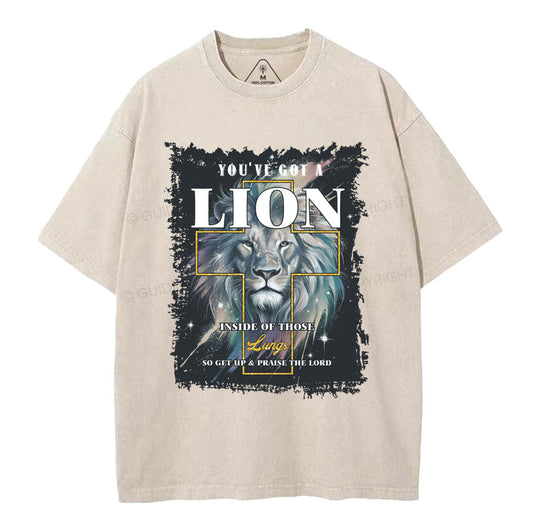 You're Got A Lion Inside Of Those Lung Christian Washed TShirt