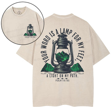 Your Word Is A Lamp For My Feet Christian Washed T-Shirt Sale - GuidingCross