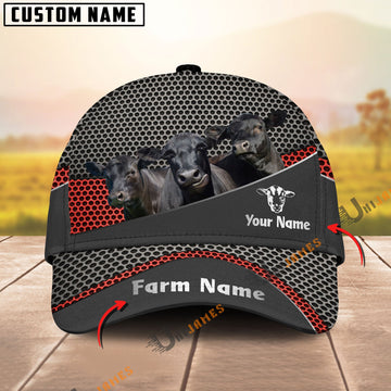 Uni Black Angus Black Metal Customized Name And Farm Name Cap
