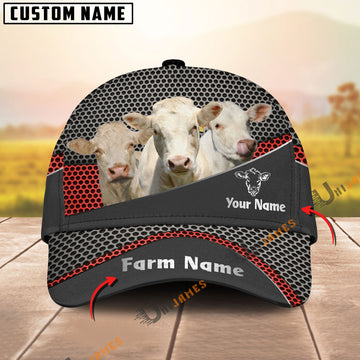Uni Charolais Black Metal Customized Name And Farm Name Cap