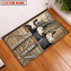 Uni Black Baldy Barn Custom Name Doormat