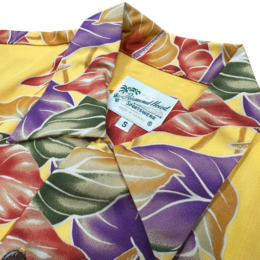UniJames Retro Anthurium Panel - Faded Sun Short Sleeve Hawaiian Shirt