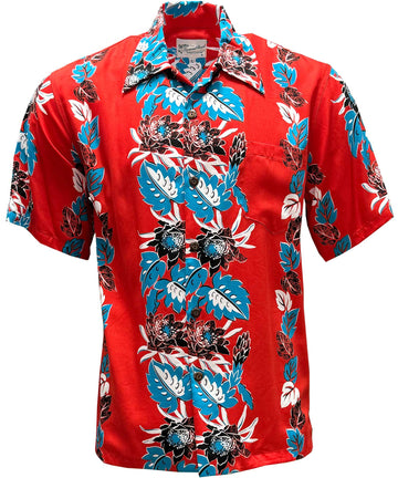 UniJames Retro Night Blooming Cereus - Fire Short Sleeve Hawaiian Shirt