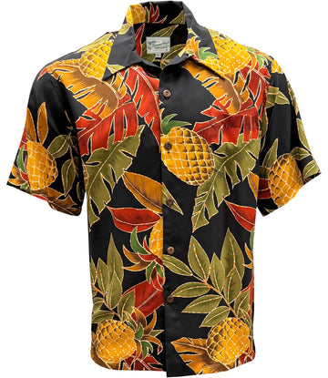 UniJames Retro Pineapple - Midnight Short Sleeve Hawaiian Shirt