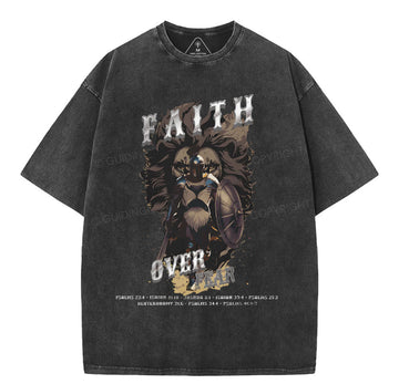 Faith Over Fear Christian Washed TShirt