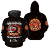 UniJames Firefighter'S Wife All Over Print 3D Hoodie