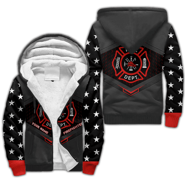 UniJames Customize Name Firefighter 3D All Over Printed For Men And Women Fleece Zip-Up Hoodie
