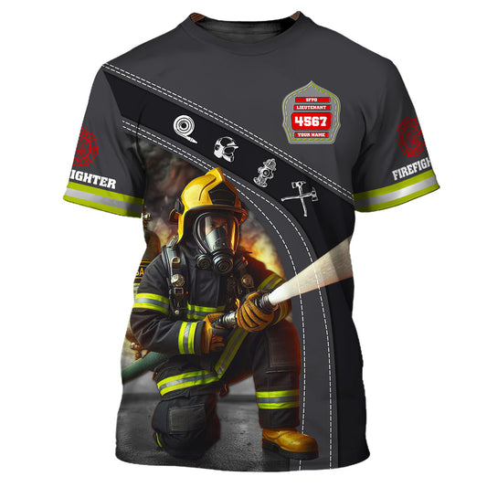 UniJames Custom Name 3D Firefirghter Zipper Hoodie Personalized Gift For Firefighters