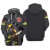 UniJames Custom Name 3D Firefirghter Zipper Hoodie Personalized Gift For Firefighters