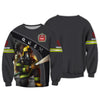 UniJames Custom Name 3D Firefirghter Zipper Hoodie Personalized Gift For Firefighters