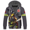 UniJames Custom Name 3D Firefirghter Zipper Hoodie Personalized Gift For Firefighters
