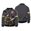 UniJames Custom Name 3D Firefirghter Zipper Hoodie Personalized Gift For Firefighters