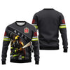 UniJames Custom Name 3D Firefirghter Zipper Hoodie Personalized Gift For Firefighters