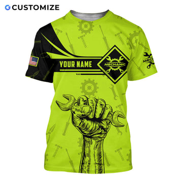 UniJames Mechanic Is Hero Personalized Name Flag 3D Over Printed Shirts No